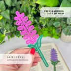 Hyacinth / Lavender Bookmark • Bobbin Lace PDF Pattern • Digital Download + Video Tutorial