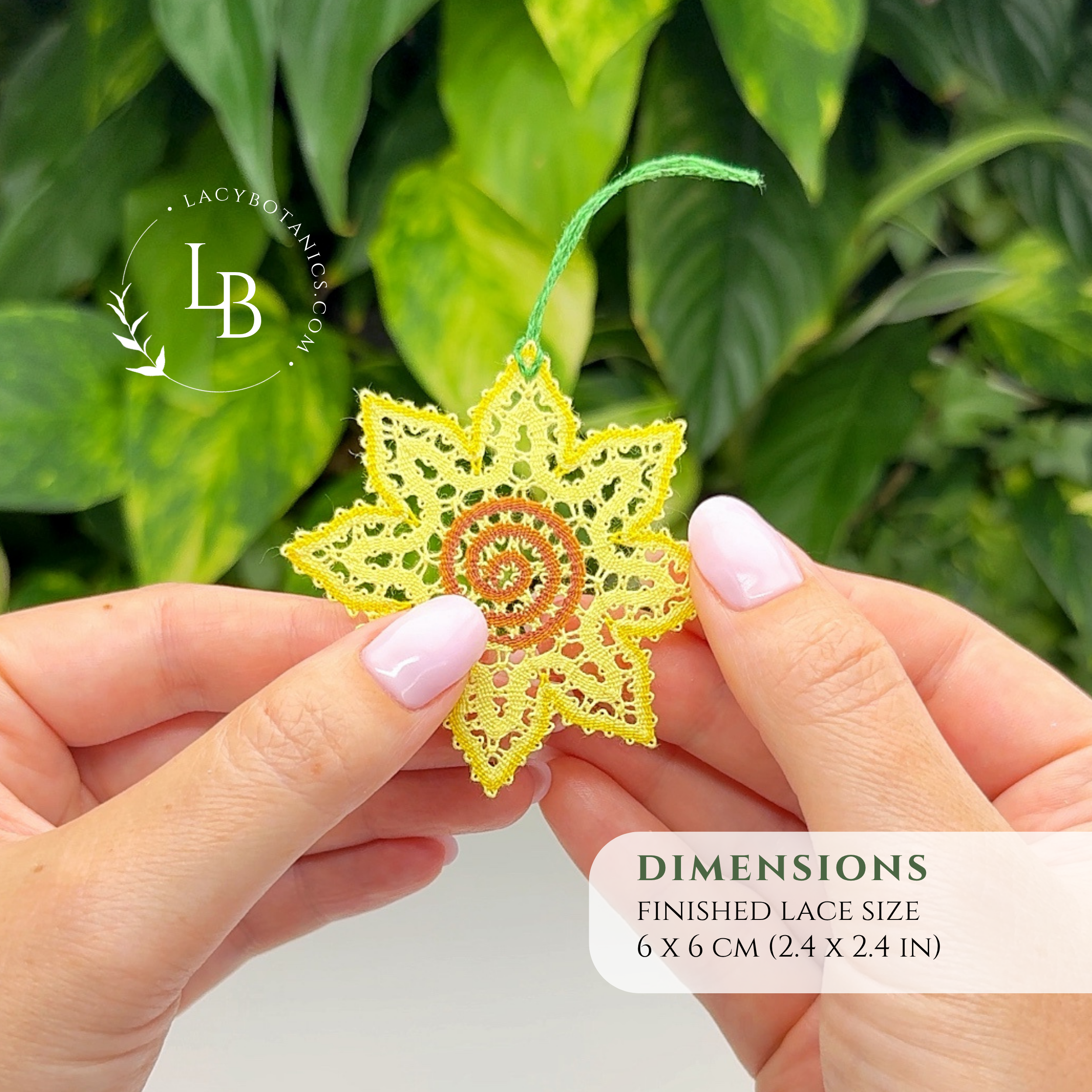 Sunflower Ornament • Bobbin Lace PDF Pattern • Digital Download + Video Tutorial