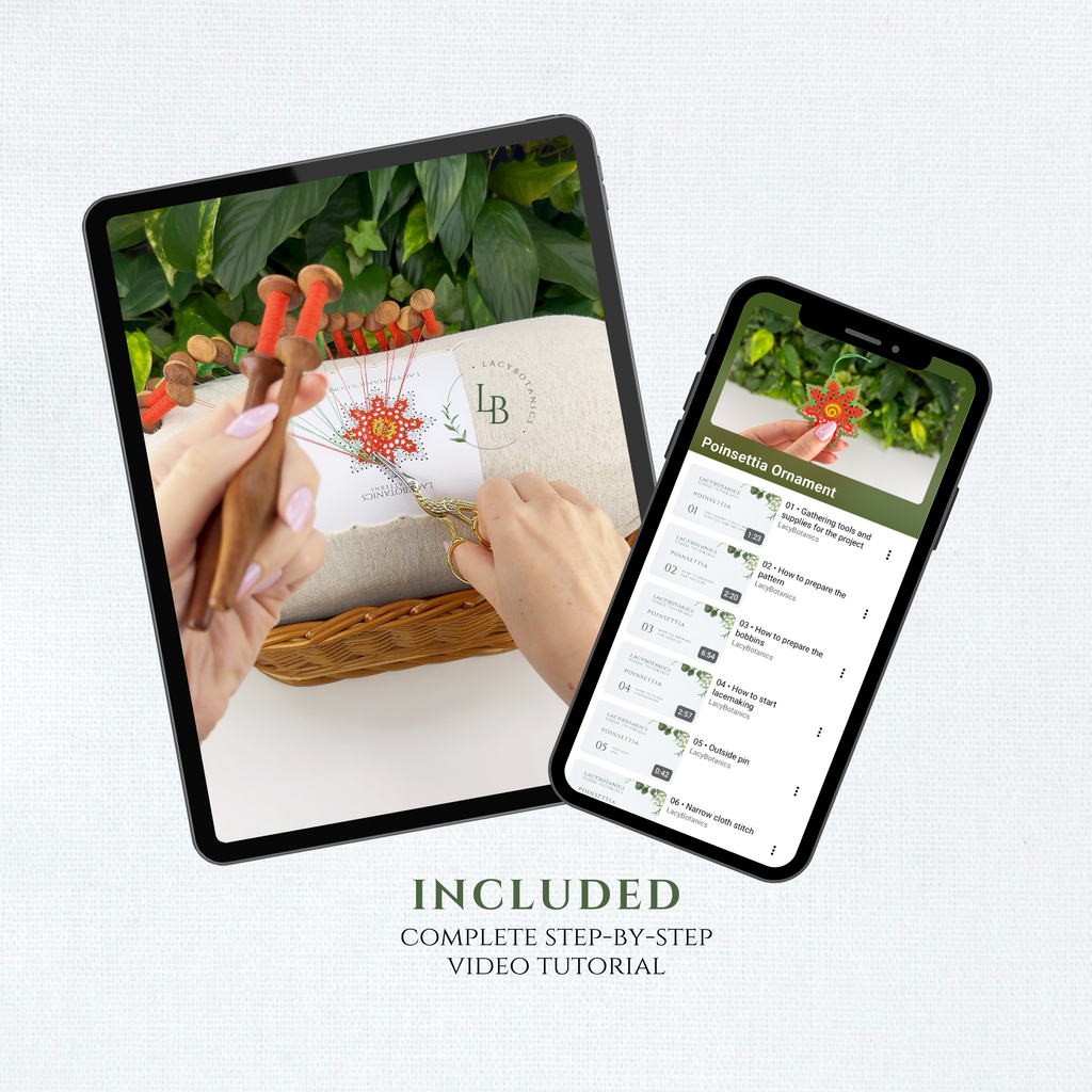 Božična zvezda obesek • Digitalni PDF vzorec za klekljanje