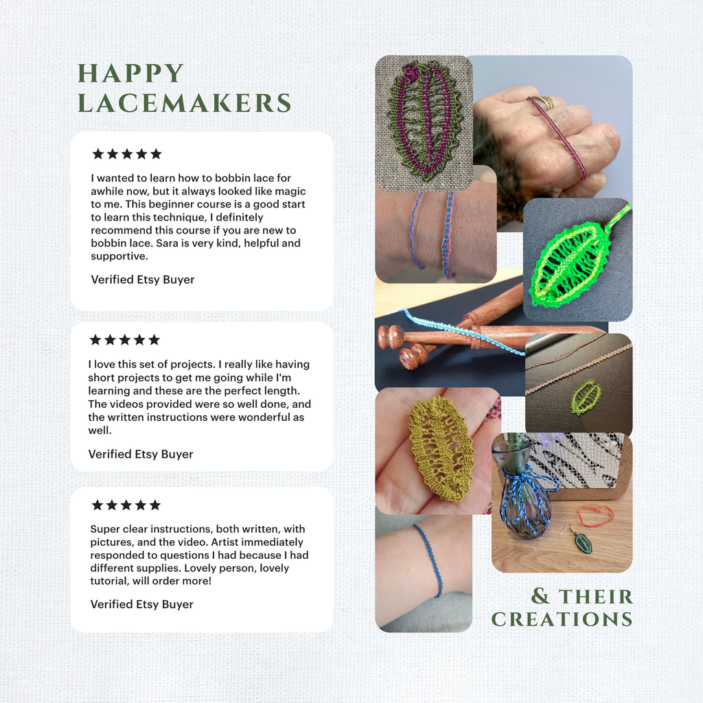 Introduction to Bobbin Lace • Complete 5-level Video Course for Beginners • Digital Download