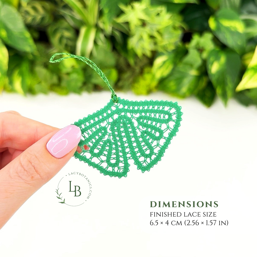 Ginkgo Leaf Ornament • Bobbin Lace PDF Pattern • Digital Download + Video Tutorial