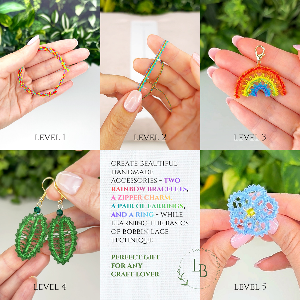 Introduction to Bobbin Lace • Complete 5-level Video Course for Beginners • Digital Download