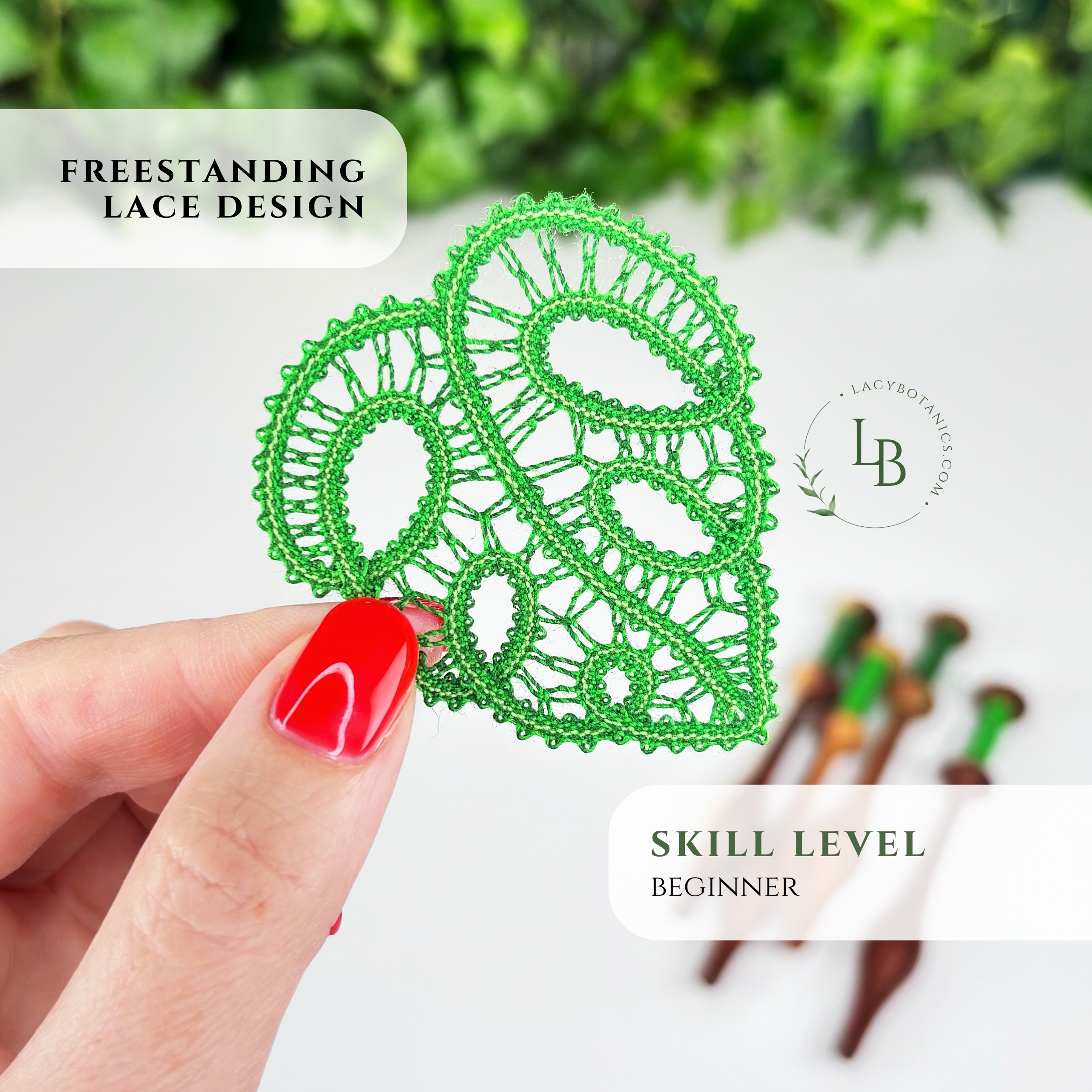Monstera Leaf Bookmark • Bobbin Lace PDF Pattern • Digital Download + Video Tutorial