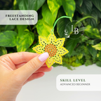 Sunflower Ornament • Bobbin Lace PDF Pattern • Digital Download + Video Tutorial