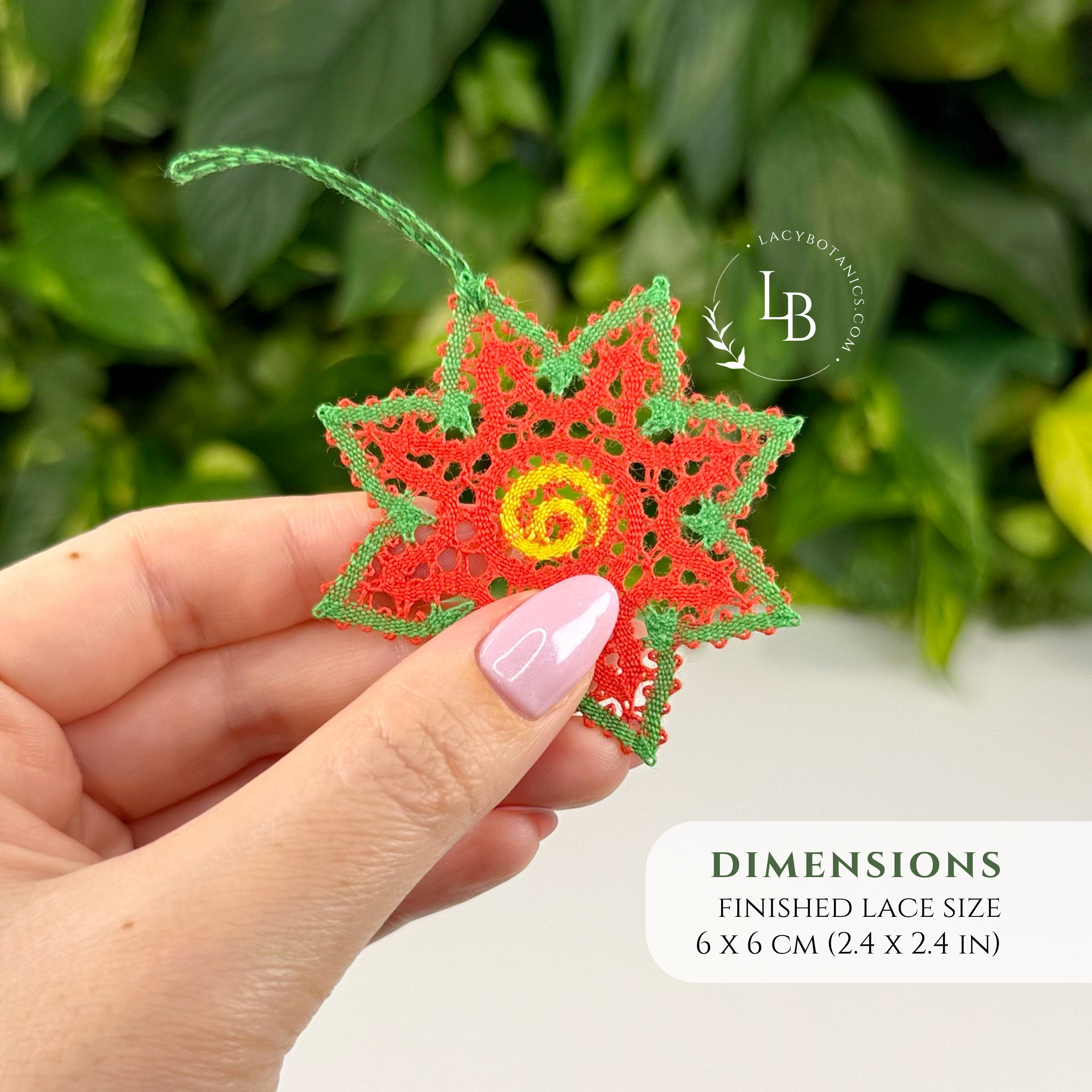 Christmas Flowers • Bobbin Lace PDF Pattern Set • Mistletoe, Holly & Poinsettia • Digital Download + Video Tutorial