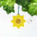 Sunflower Ornament • Bobbin Lace PDF Pattern • Digital Download + Video Tutorial