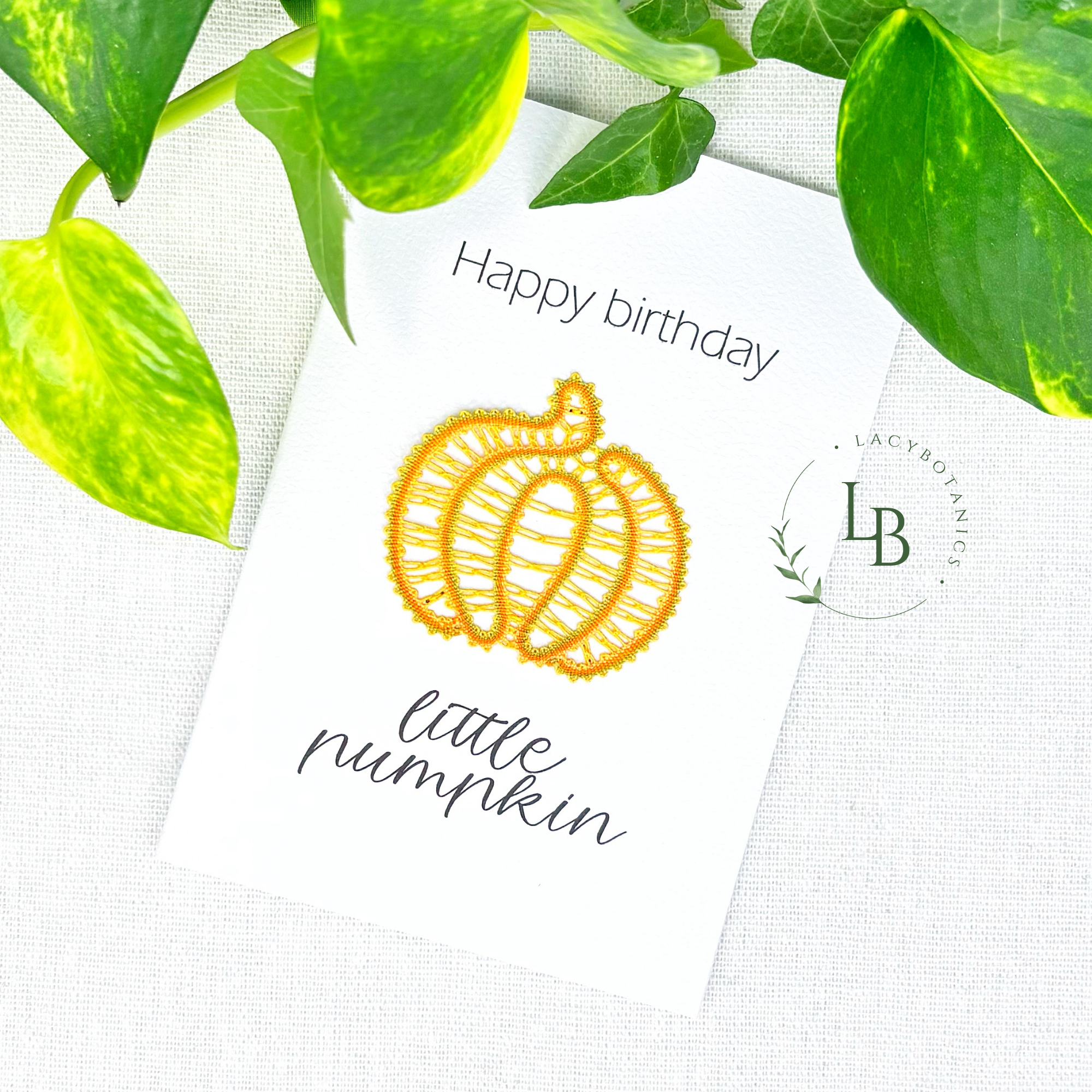 Pumpkin Greeting Card • Bobbin Lace PDF Pattern • Digital Download + Video Tutorial