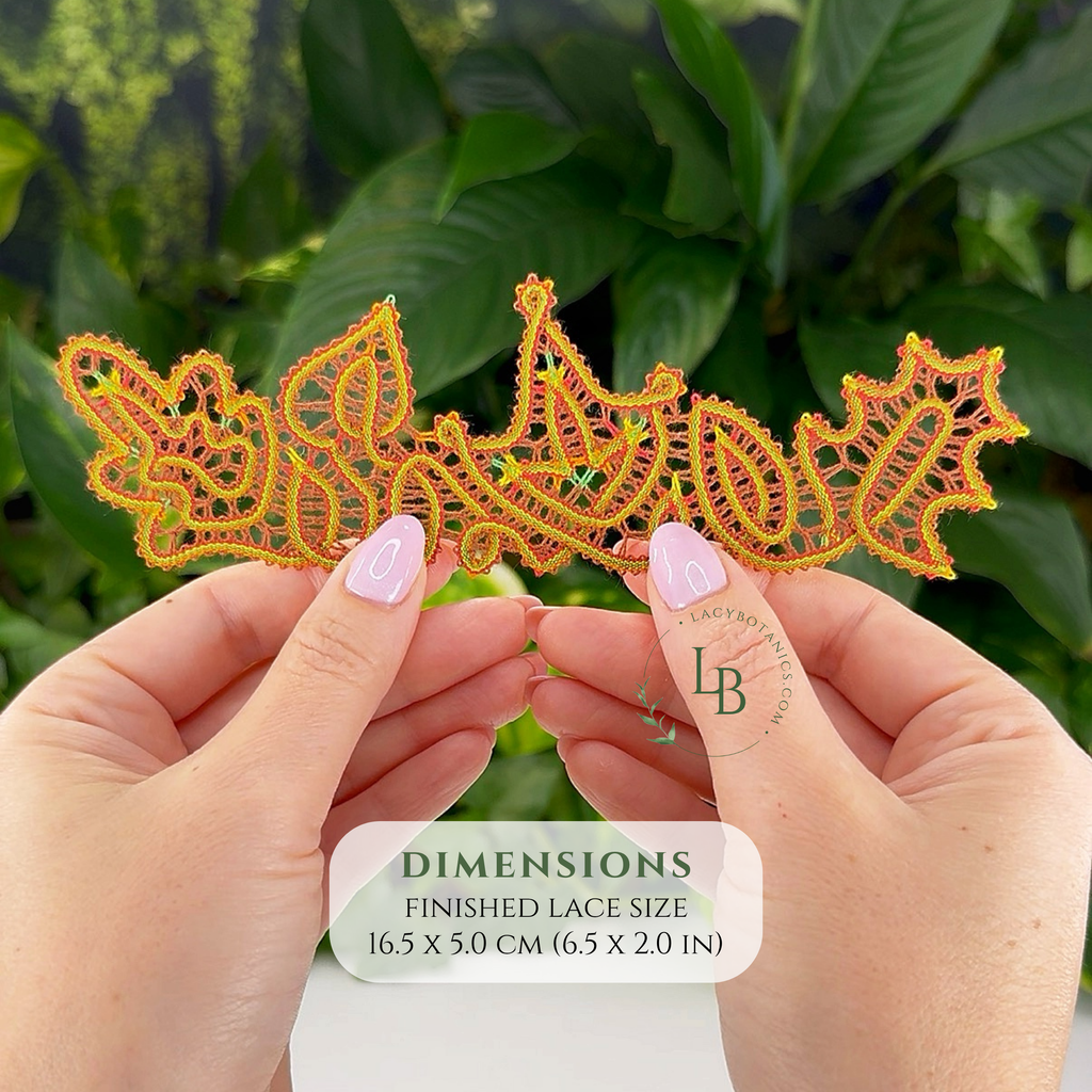 Jesensko listje knjižno kazalo • Digitalni PDF vzorec za klekljanje