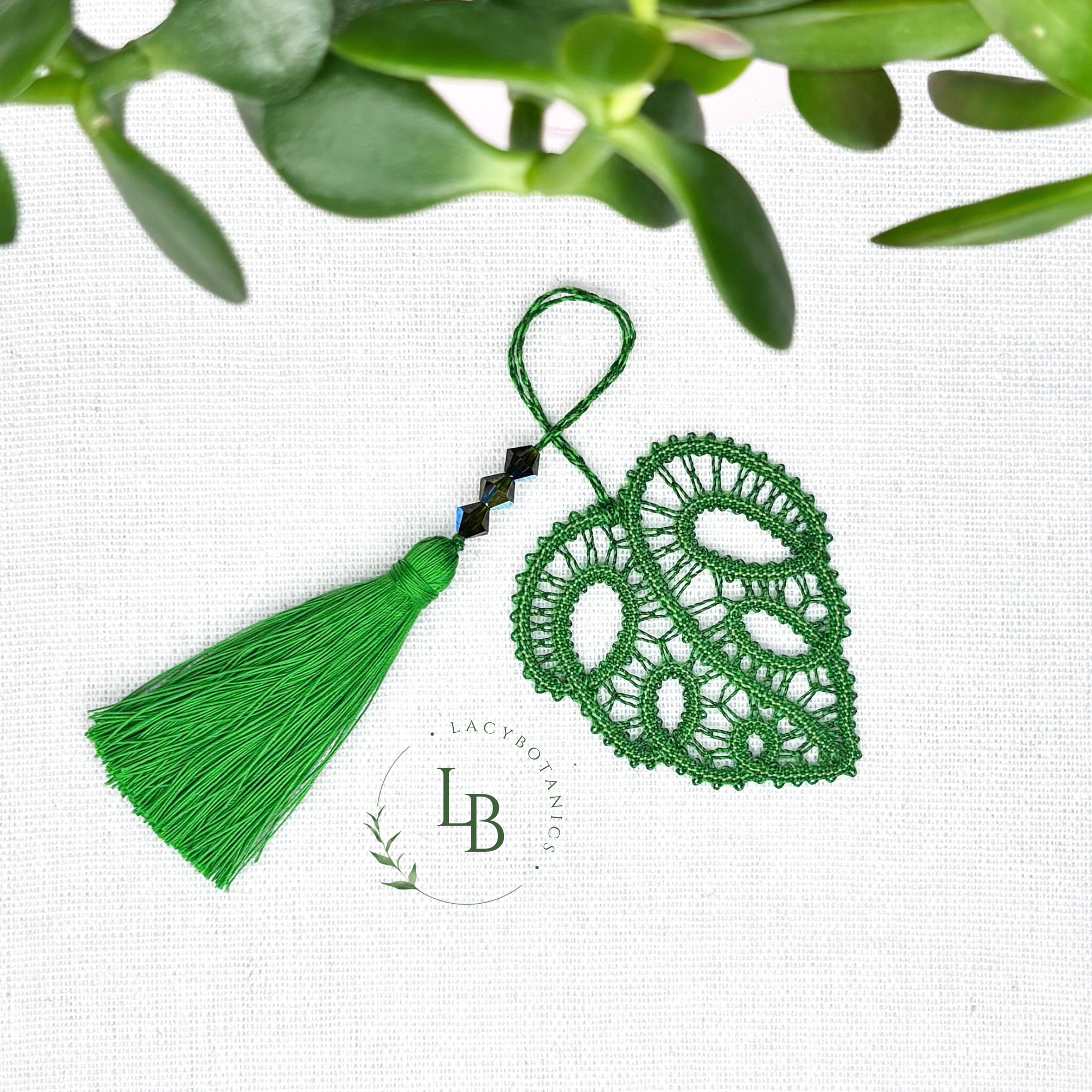 Monstera Leaf Bookmark • Bobbin Lace PDF Pattern • Digital Download + Video Tutorial
