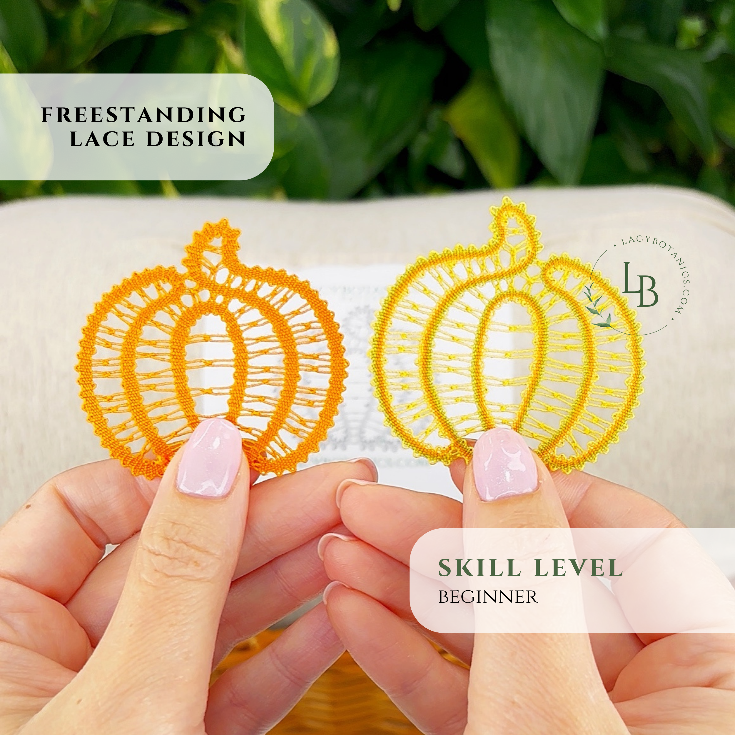 Pumpkin Greeting Card • Bobbin Lace PDF Pattern • Digital Download + Video Tutorial