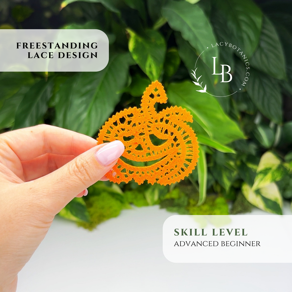 Halloween Carved Pumpkin • Jack-o'-lantern • Bobbin Lace PDF Pattern • Digital Download + Video Tutorial