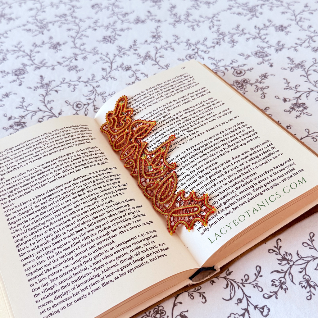 Jesensko listje knjižno kazalo • Digitalni PDF vzorec za klekljanje