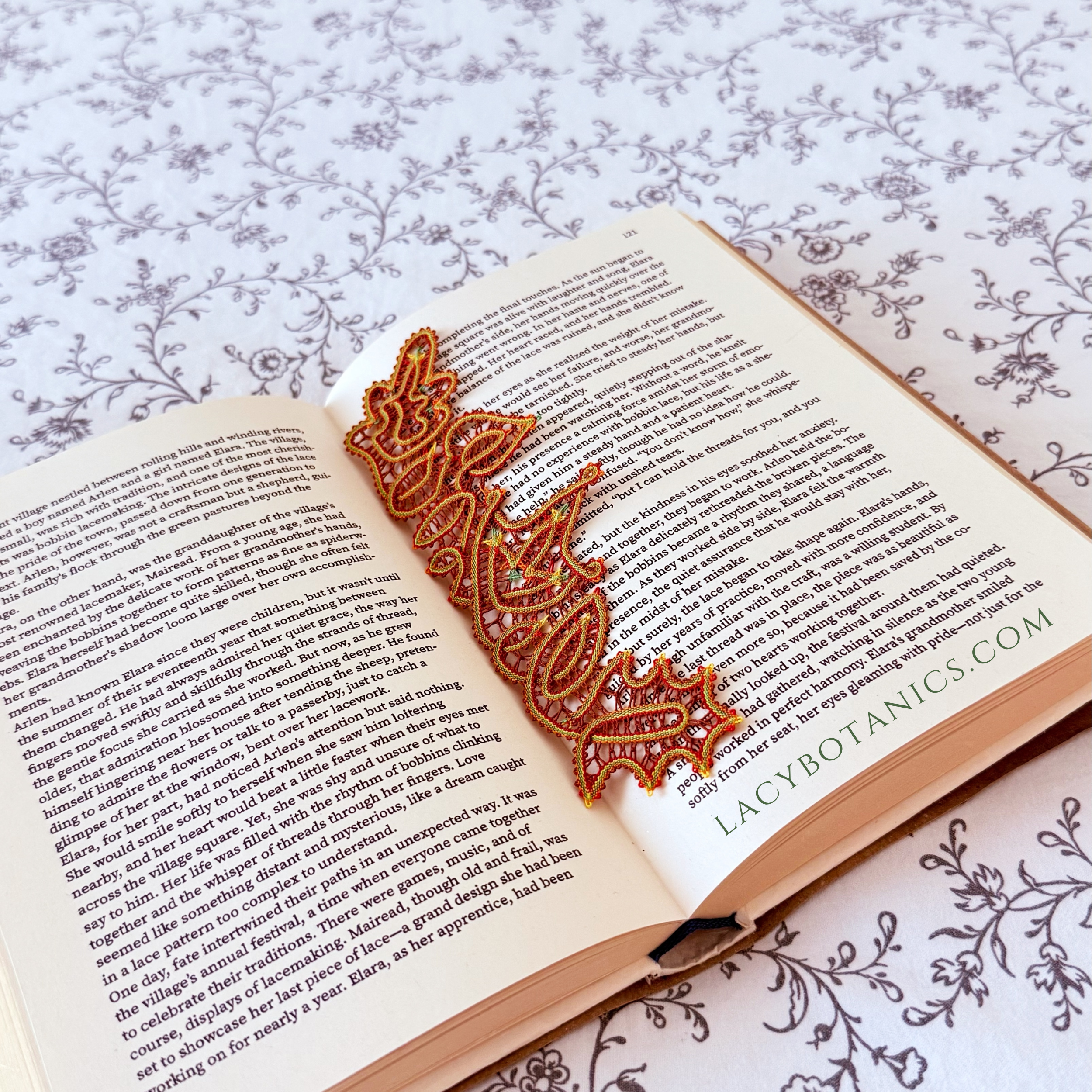 Jesensko listje knjižno kazalo • Digitalni PDF vzorec za klekljanje