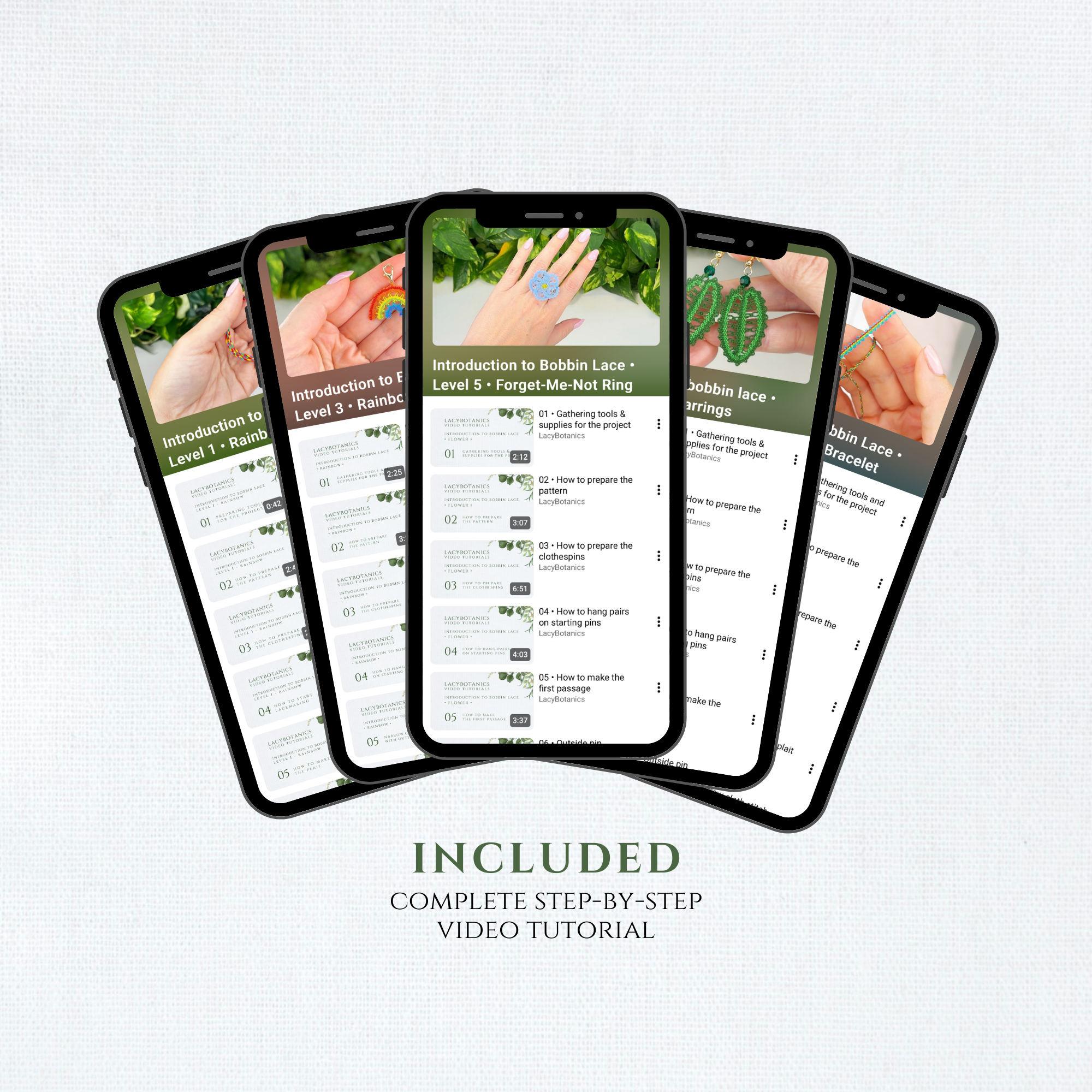 Introduction to Bobbin Lace • Complete 5-level Video Course for Beginners • Digital Download