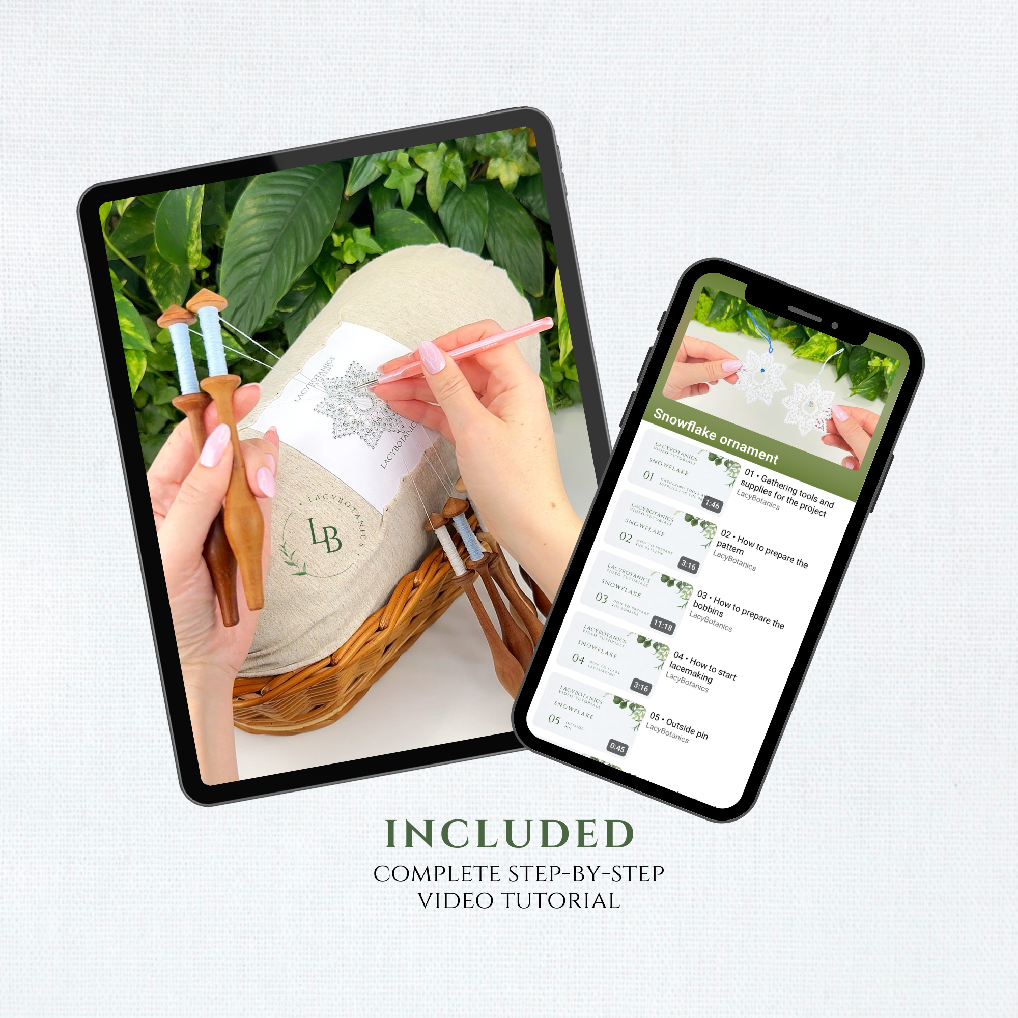 Snežinka obesek • Digitalni PDF vzorec za klekljanje