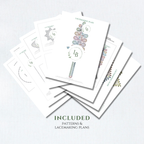 Summer Lace Garden • Bobbin Lace PDF Pattern Set • Sunflower, Lavender, Ginkgo Leaf • Digital Download + Video Tutorial