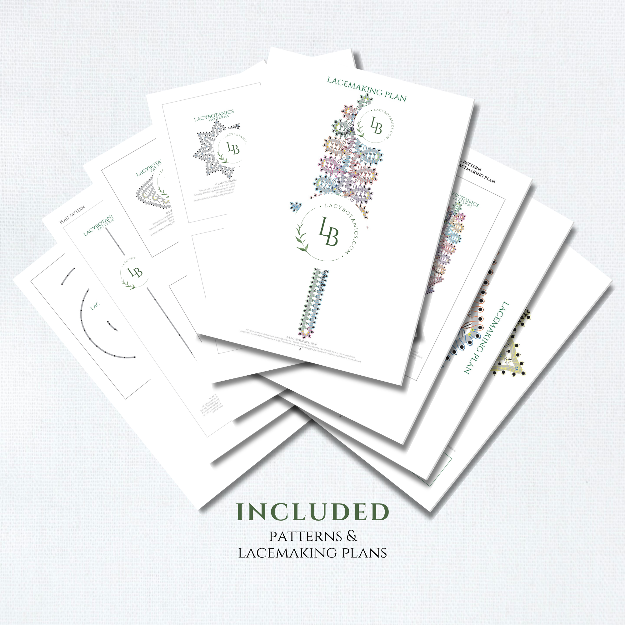 Summer Lace Garden • Bobbin Lace PDF Pattern Set • Sunflower, Lavender, Ginkgo Leaf • Digital Download + Video Tutorial
