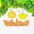 Autumn Lace Garden • Bobbin Lace PDF Pattern Set • Autumn Leaves, Pumpkin, Ginkgo Leaf • Digital Download + Video Tutorial