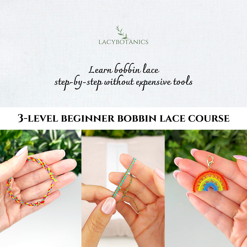 Shortened 3-level Beginner Bobbin Lace Course