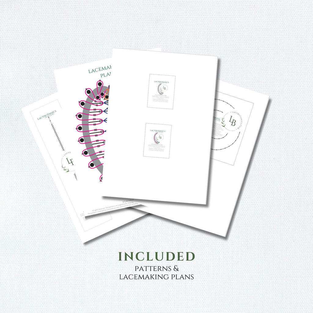 Introduction to Bobbin Lace • Shortened 3-level Video Course for Beginners • Bracelet & Leaf Earrings • Digital Download