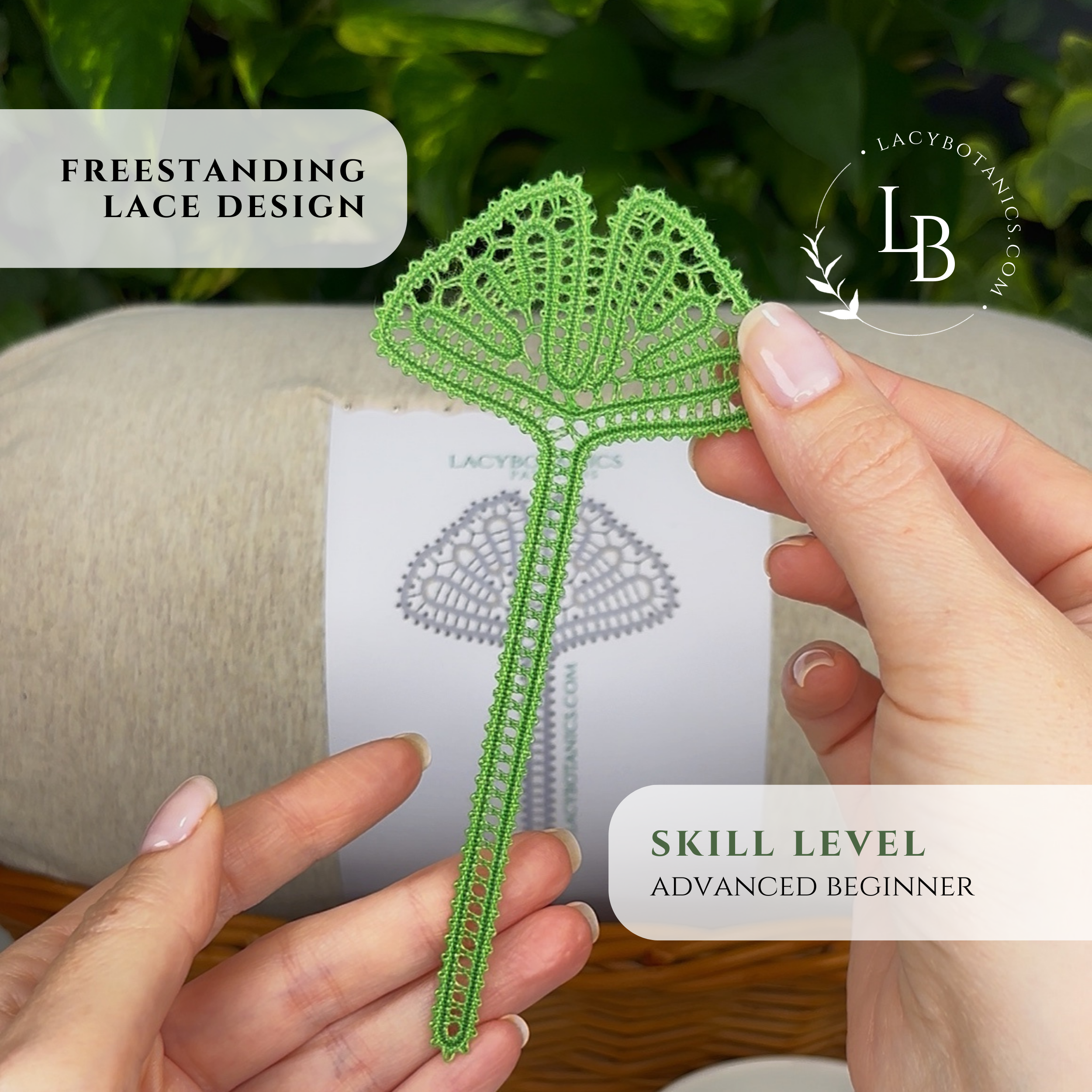 Ginkgo Bookmark • Bobbin Lace PDF Pattern • Digital Download + Video Tutorial