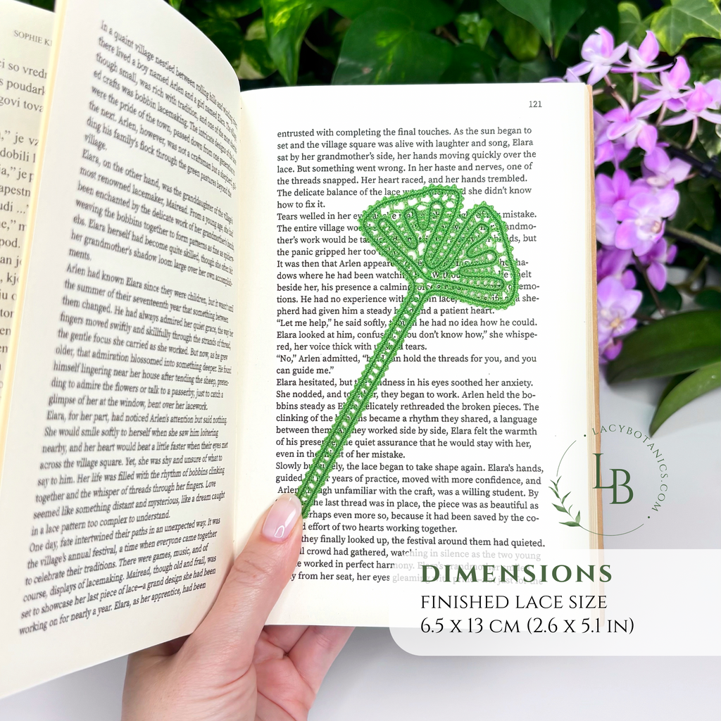 Ginkgo Bookmark • Bobbin Lace PDF Pattern • Digital Download + Video Tutorial