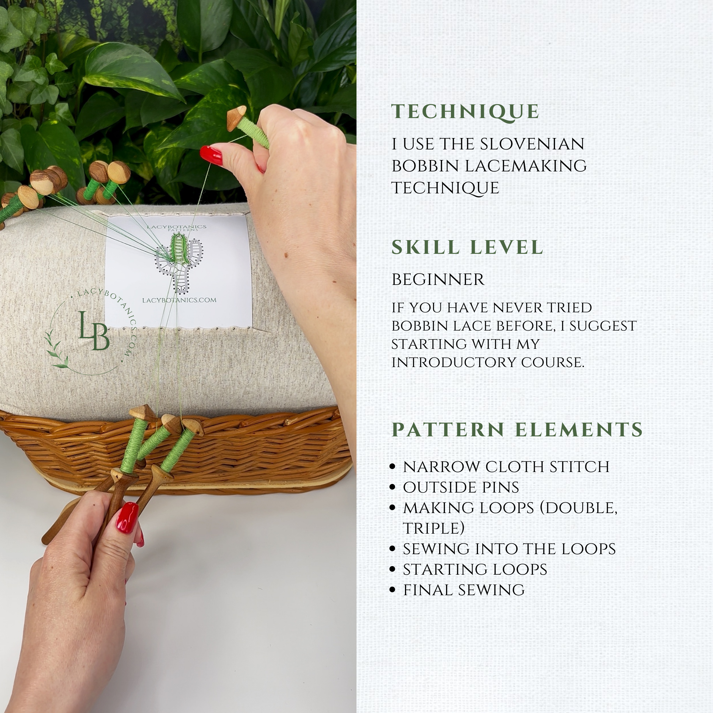 Kaktus miniatura • Digitalni PDF vzorec za klekljanje