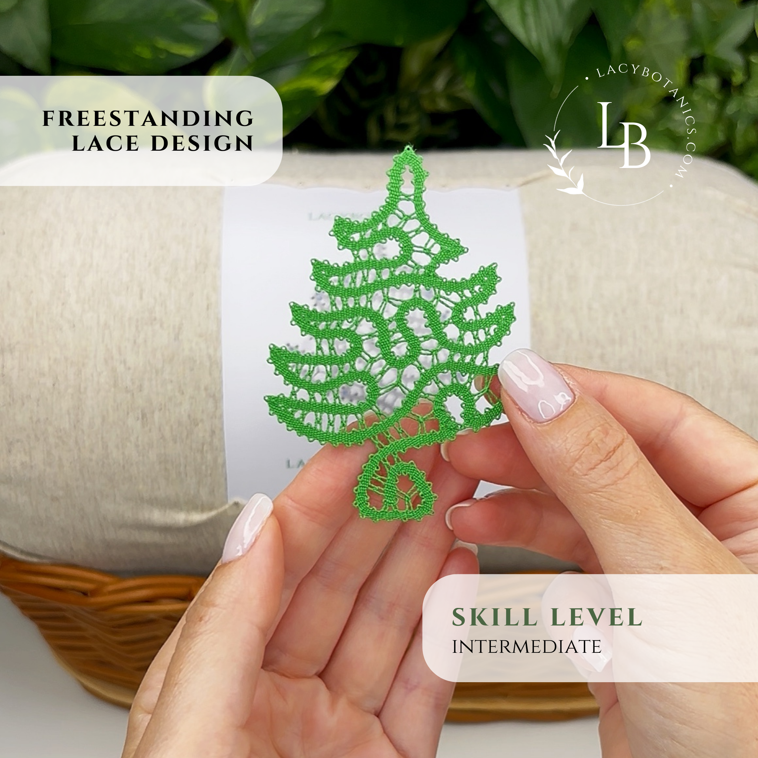 Christmas Tree Ornament • Bobbin Lace PDF Pattern • Digital Download + Video Tutorial