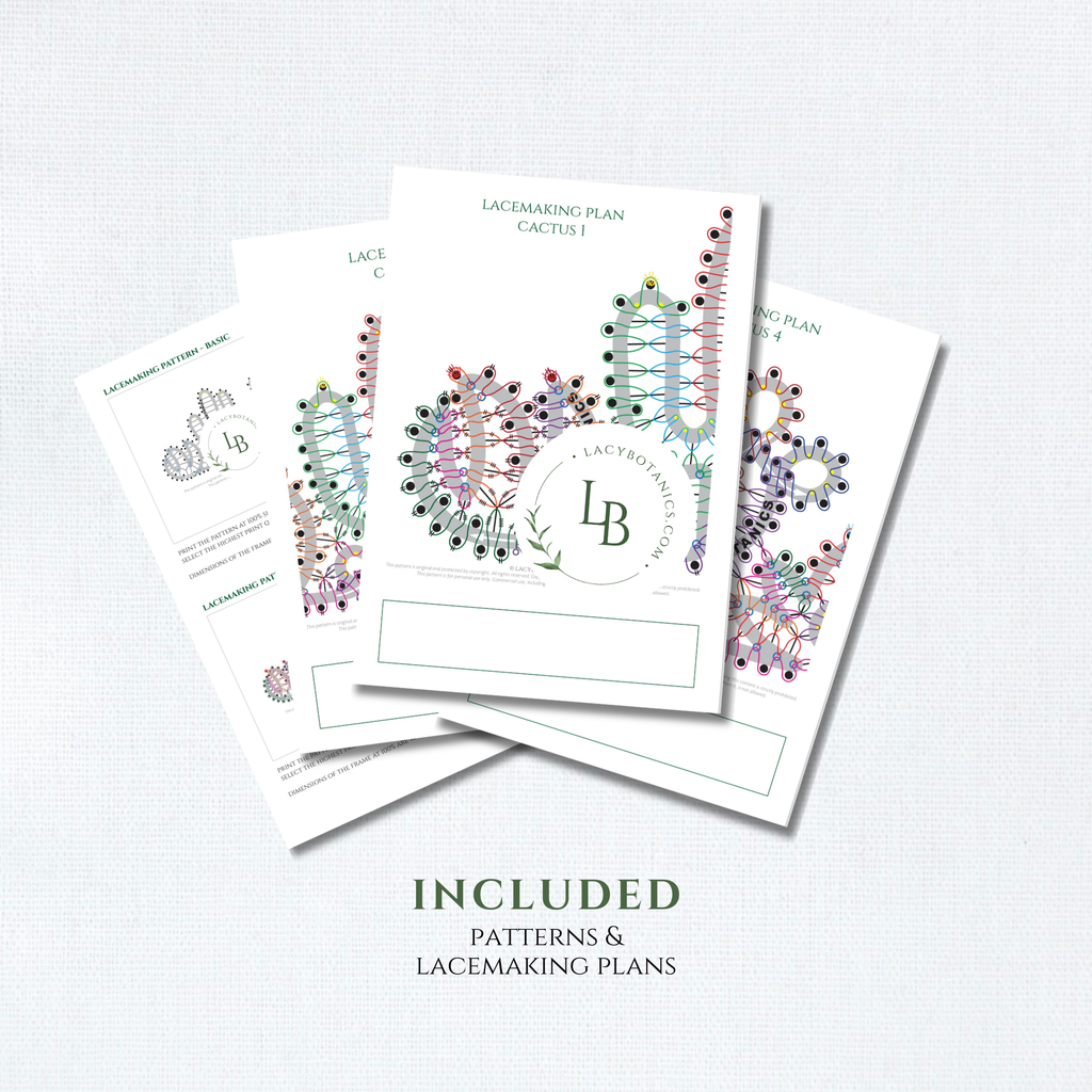 Cactus Bookmark • Bobbin Lace PDF Pattern • Digital Download + Video Tutorial