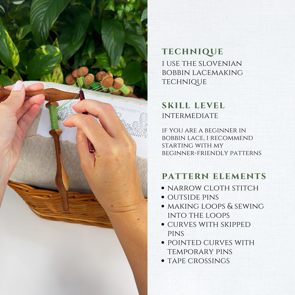 Cactus Bookmark • Bobbin Lace PDF Pattern • Digital Download + Video Tutorial