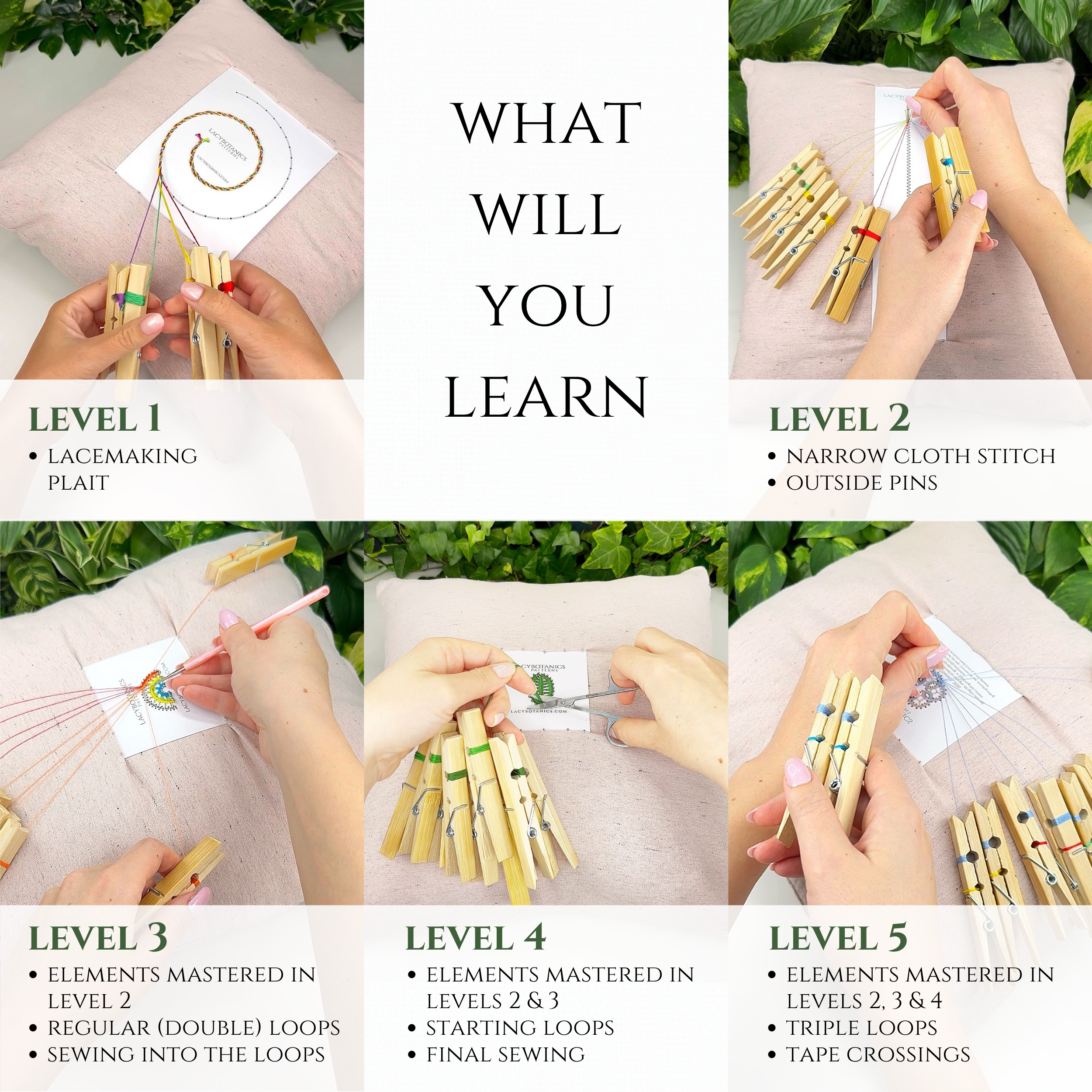 Introduction to Bobbin Lace • Complete 5-level Video Course for Beginners • Digital Download