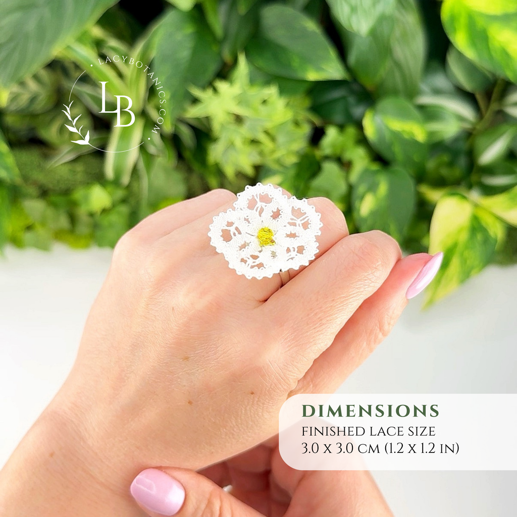 Daisy Lace Ring • Introduction to Bobbin Lace • Level 5 • Digital Download + Video Tutorial