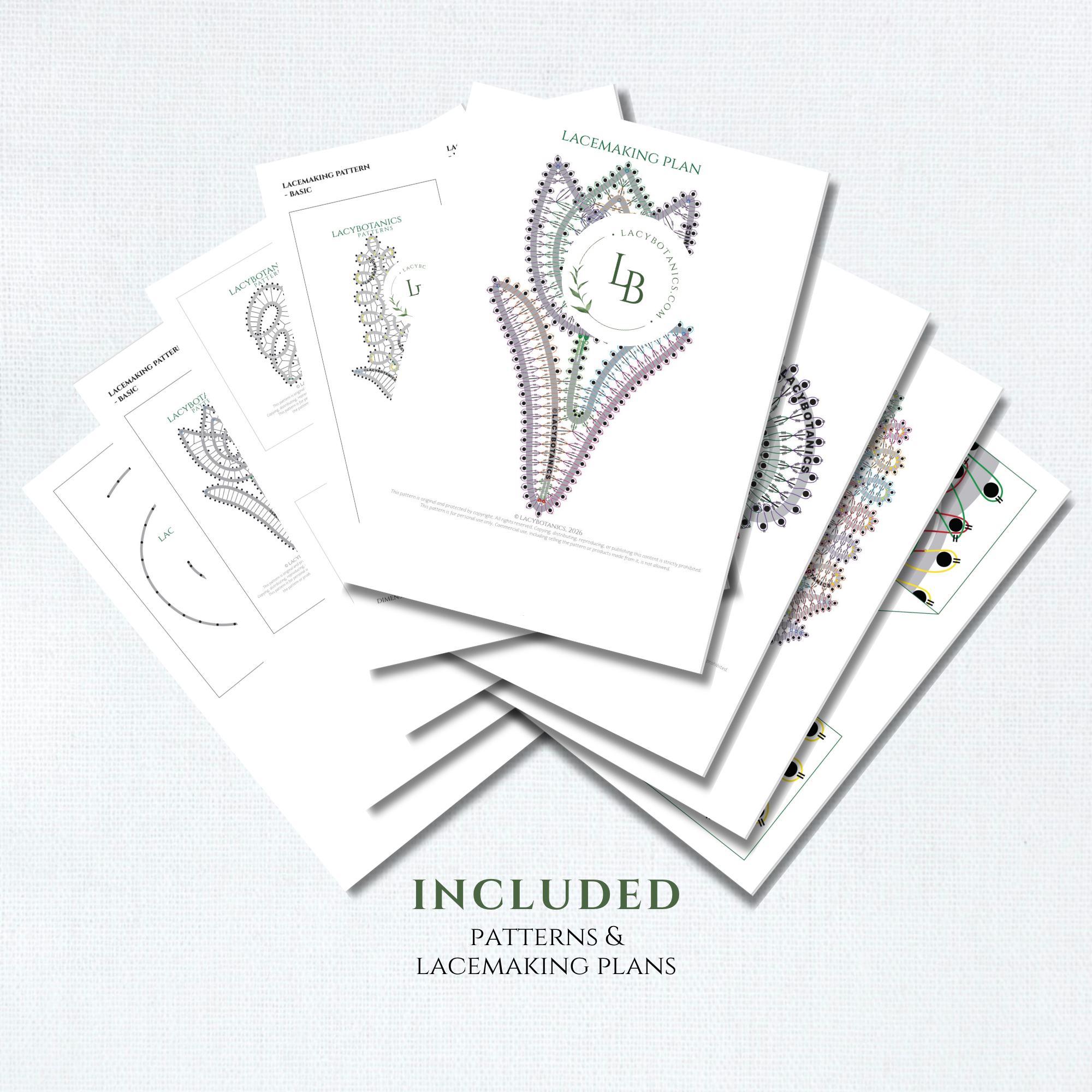 Spring Floral Set • Bobbin Lace PDF Patterns • Monstera Leaf, Tulip, Hyacinth • Digital Download + Video Tutorial
