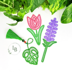 Spring Floral Set • Bobbin Lace PDF Patterns • Monstera Leaf, Tulip, Hyacinth • Digital Download + Video Tutorial