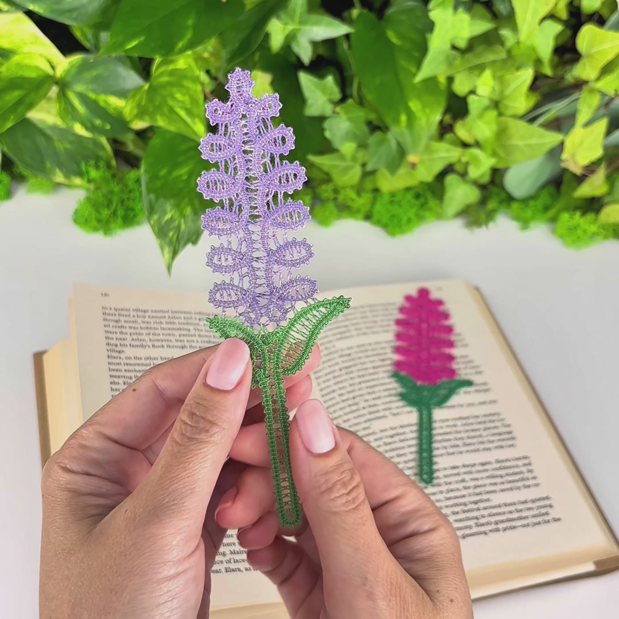 Hyacinth / Lavender Bookmark • Bobbin Lace PDF Pattern • Digital Download + Video Tutorial