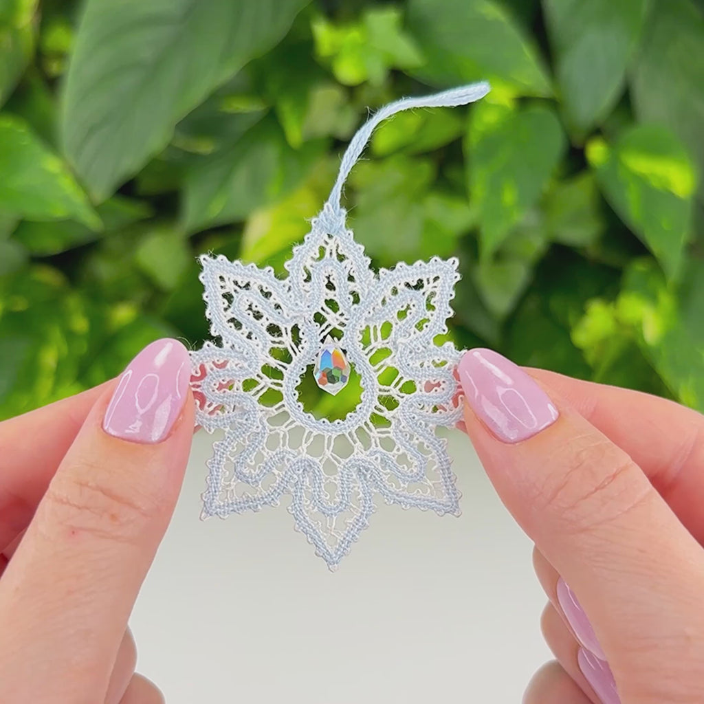 Snowflake Ornament • Bobbin Lace PDF Pattern • Digital Download + Video Tutorial