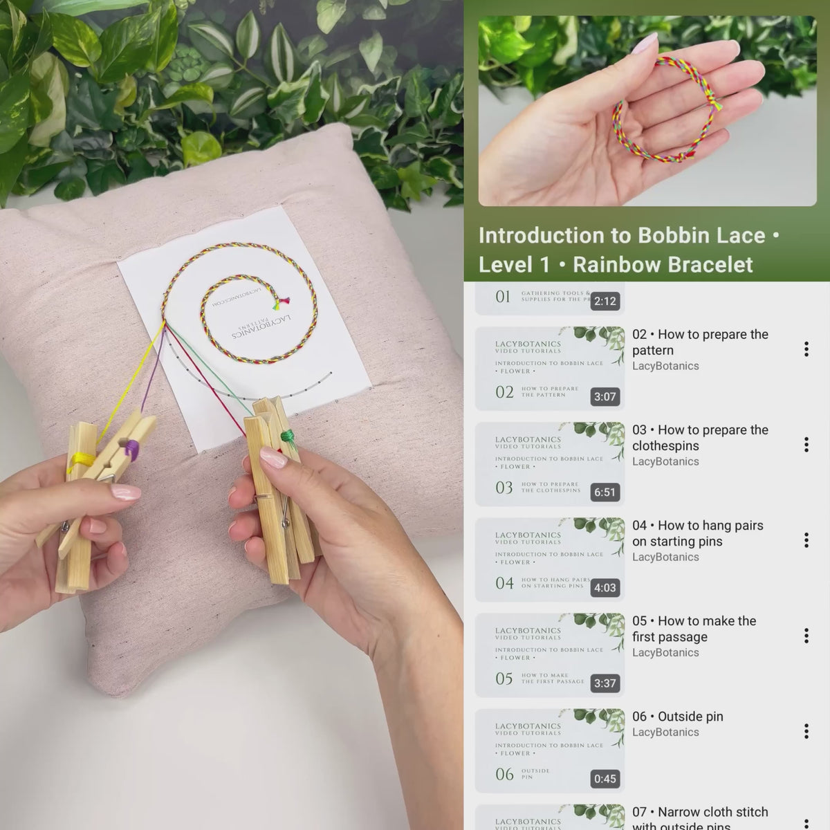 Beginner Bobbin Lace Course + Pattern Set