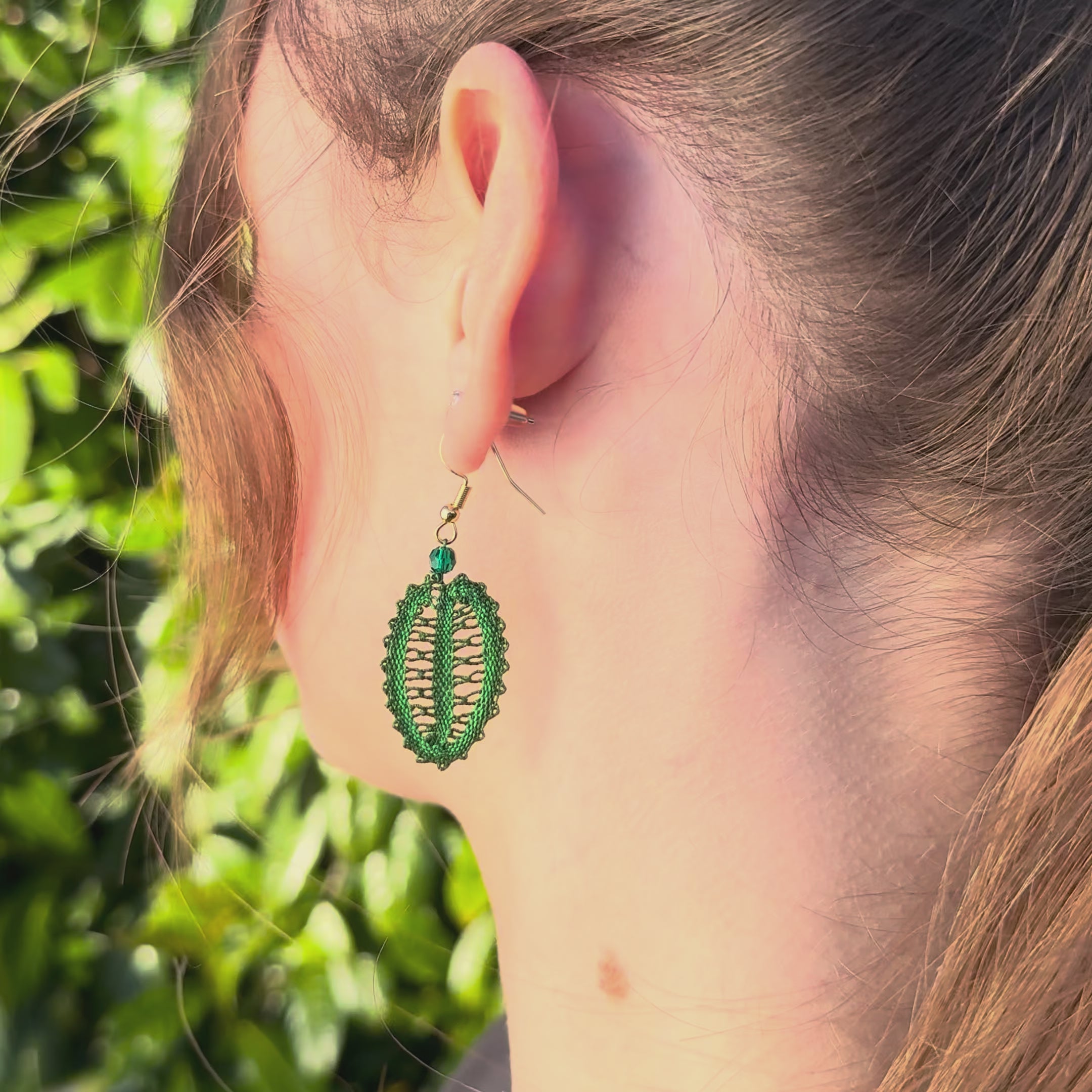 Leaf Earrings • Introduction to Bobbin Lace • Level 4 • Digital Download + Video Tutorial