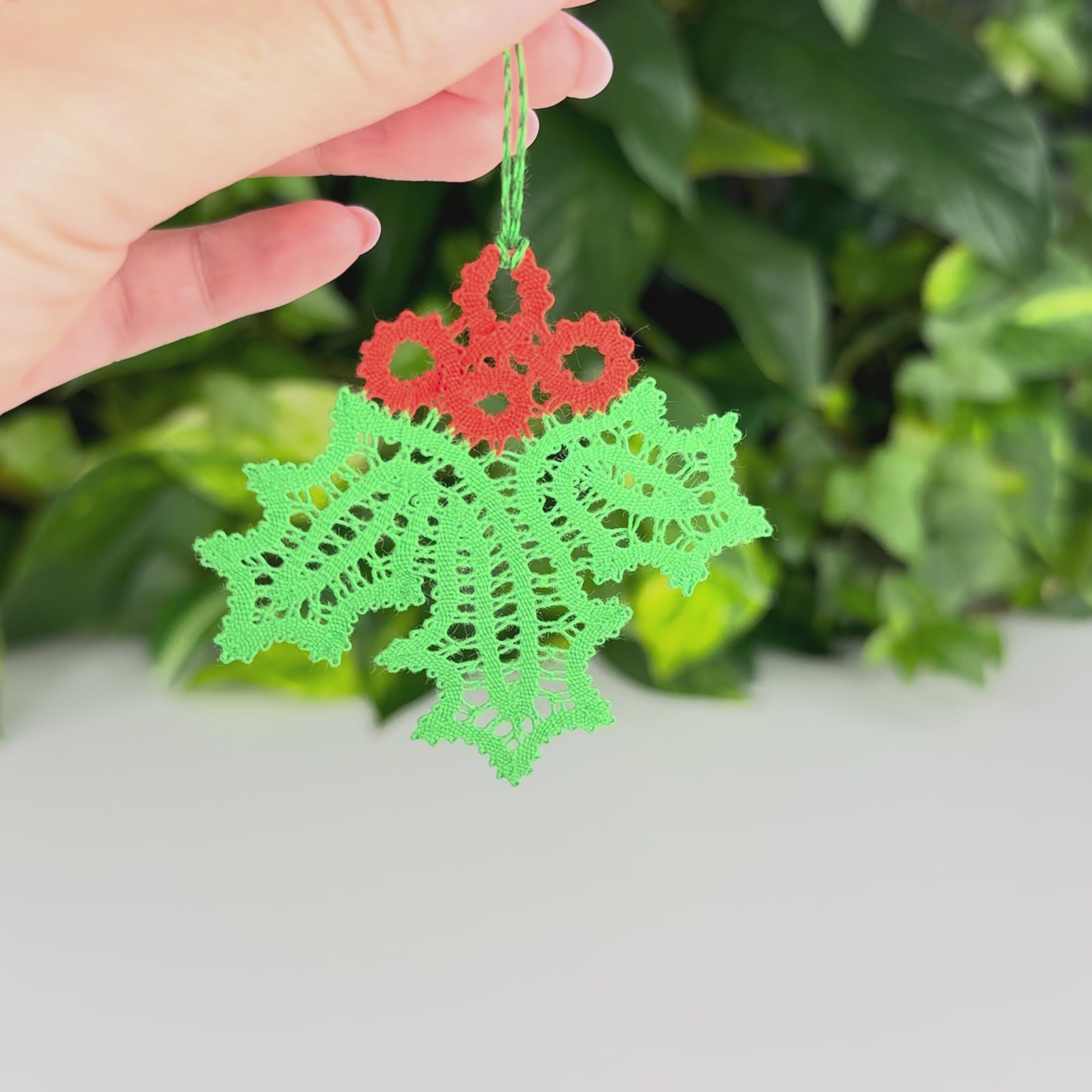 Christmas Flowers • Bobbin Lace PDF Pattern Set • Mistletoe, Holly & Poinsettia • Digital Download + Video Tutorial
