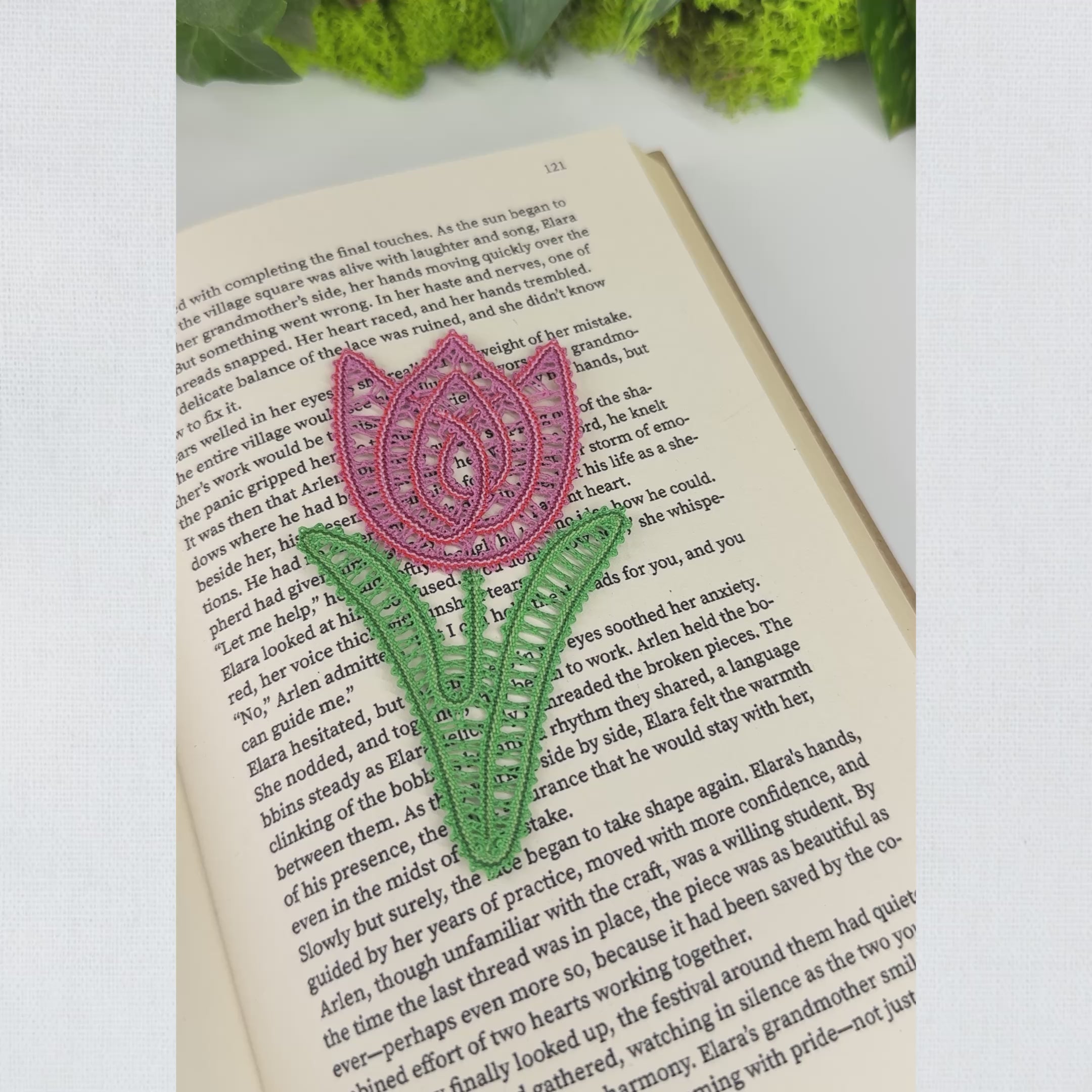 Tulipan knjižno kazalo • Digitalni PDF vzorec za klekljanje